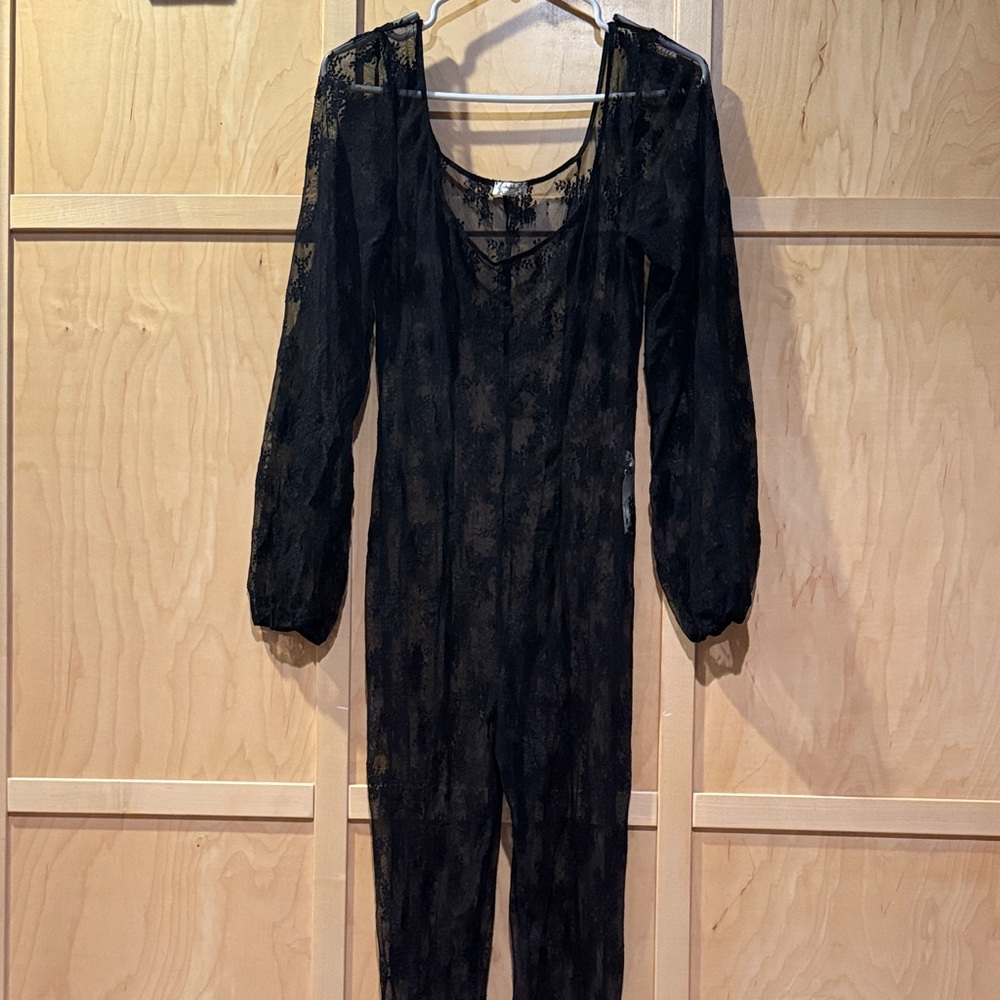Free People Black Lace bodysuit/catsuit